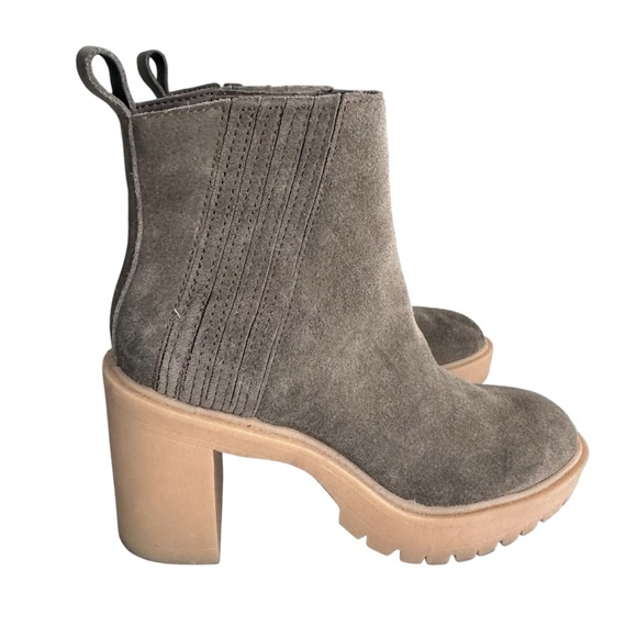 Dolce Vita Catana Olive Suede Ankle Boots Size 6.5 - Picture 5 of 11